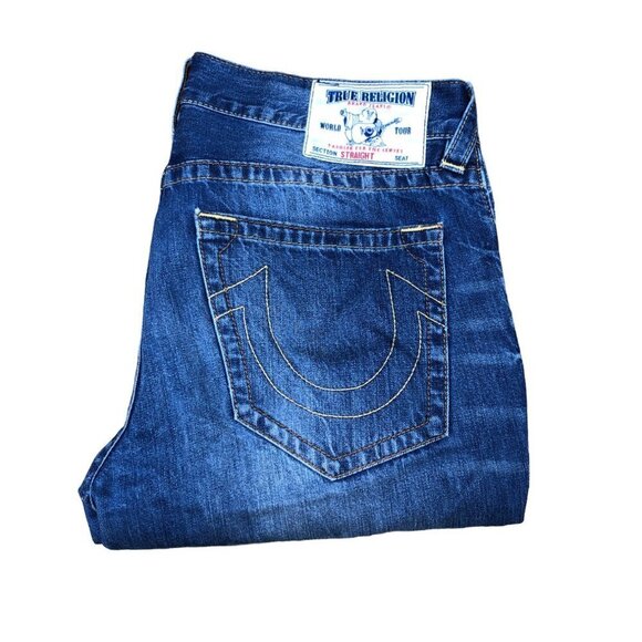 Vintage True Religion Jeans Size 34 STRAIGHT Blue - Picture 5 of 6